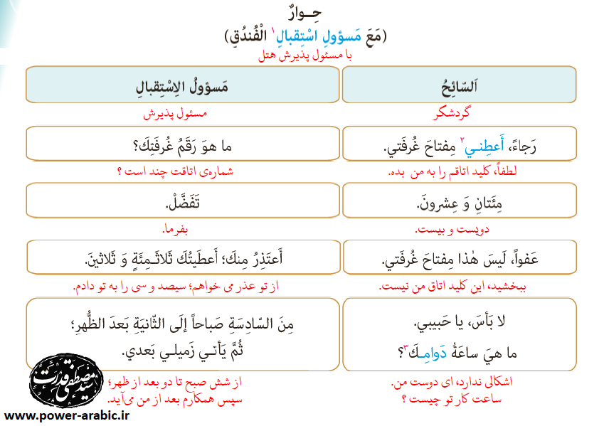 ترجمه متن و پاسخ تمارین درس 6 عربی دهم