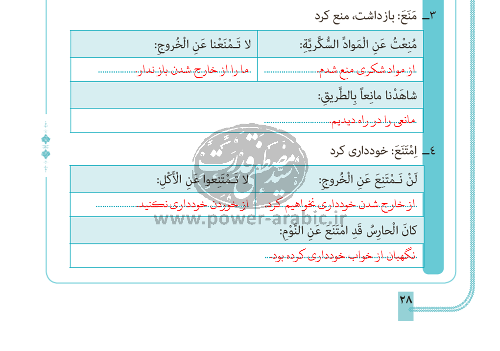 ترجمه متن و پاسخ تمارین درس 2 عربی دوازدهم