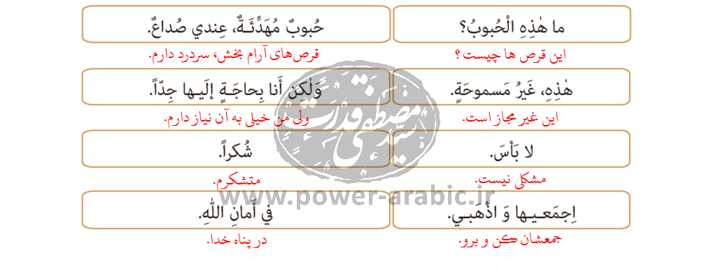 ترجمه متن و پاسخ تمارین درس 4 عربی دهم